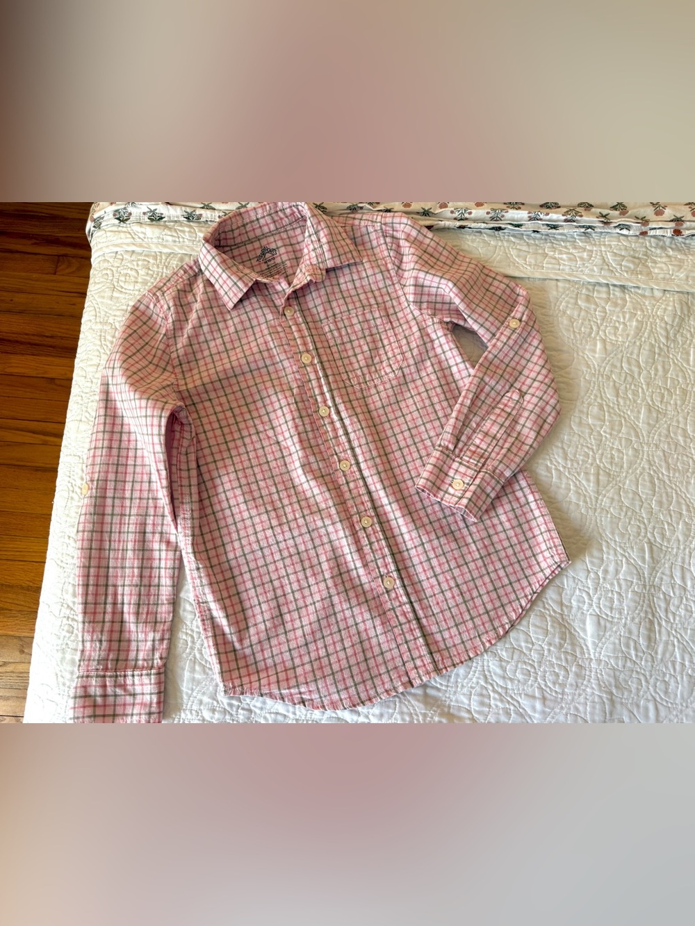 Girl's Thereabouts Pink Plaid Long Sleeve Collared
Button Up Shirt